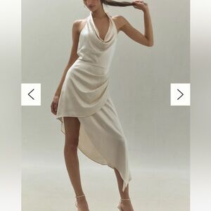 Endless Rose Asymmetric Satin Halter Dress